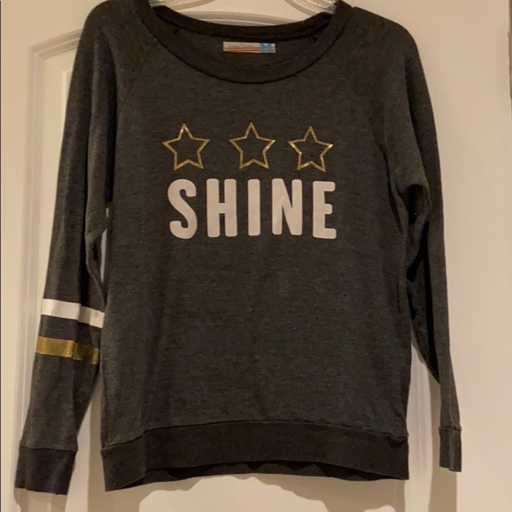 Vintage Havana Gray Shine Sweatshirt with Gold and White Accents